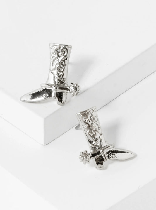 Textured 15mm Cowboy Cowgirl Boot Stud Earrings