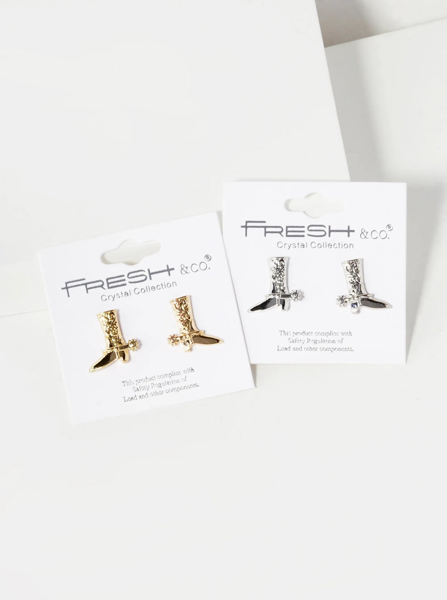 Textured 15mm Cowboy Cowgirl Boot Stud Earrings