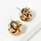 Textured Metal 12mm Love Knot Stud Earrings