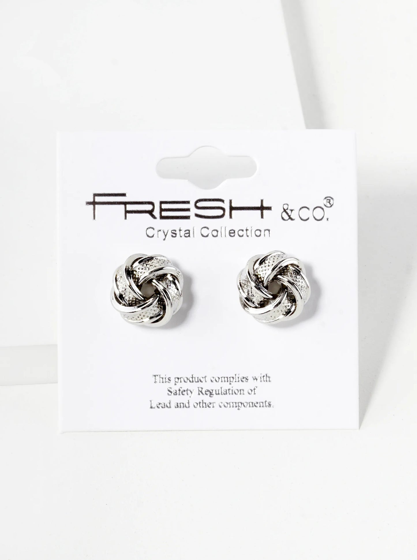 Textured Metal 12mm Love Knot Stud Earrings