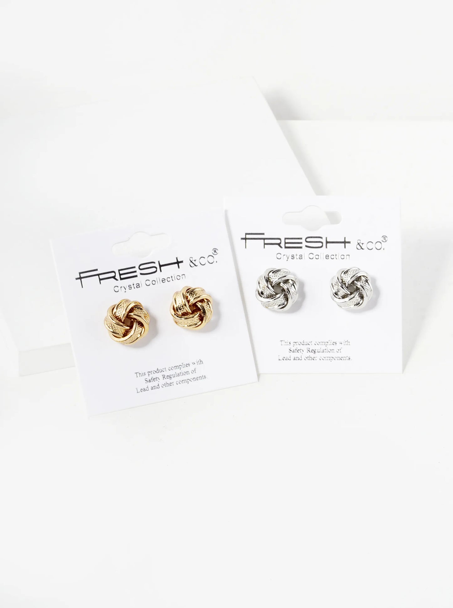 Textured Metal 12mm Love Knot Stud Earrings