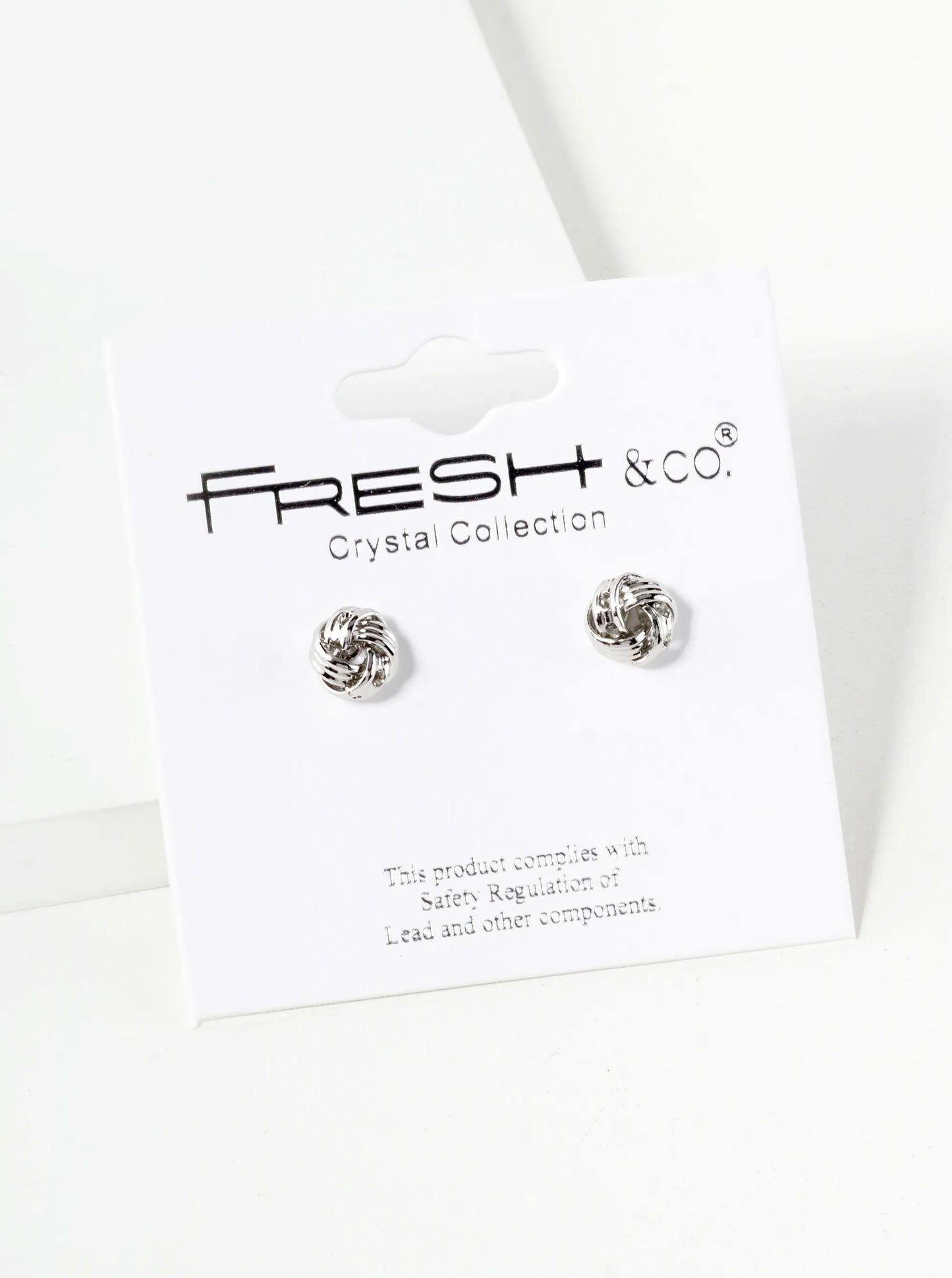Textured Metal 6mm Dainty Love Knot Stud Earrings