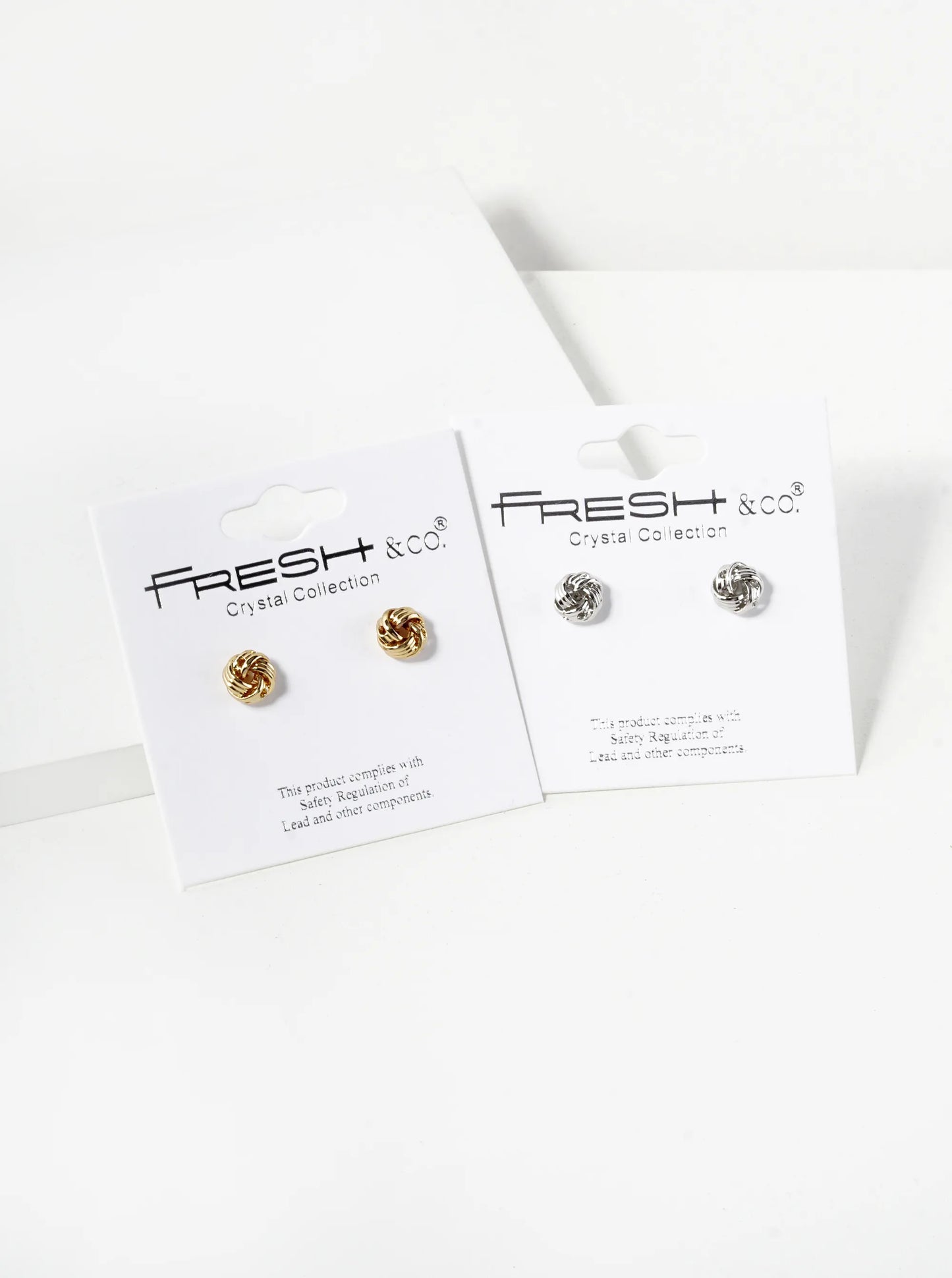 Textured Metal 6mm Dainty Love Knot Stud Earrings