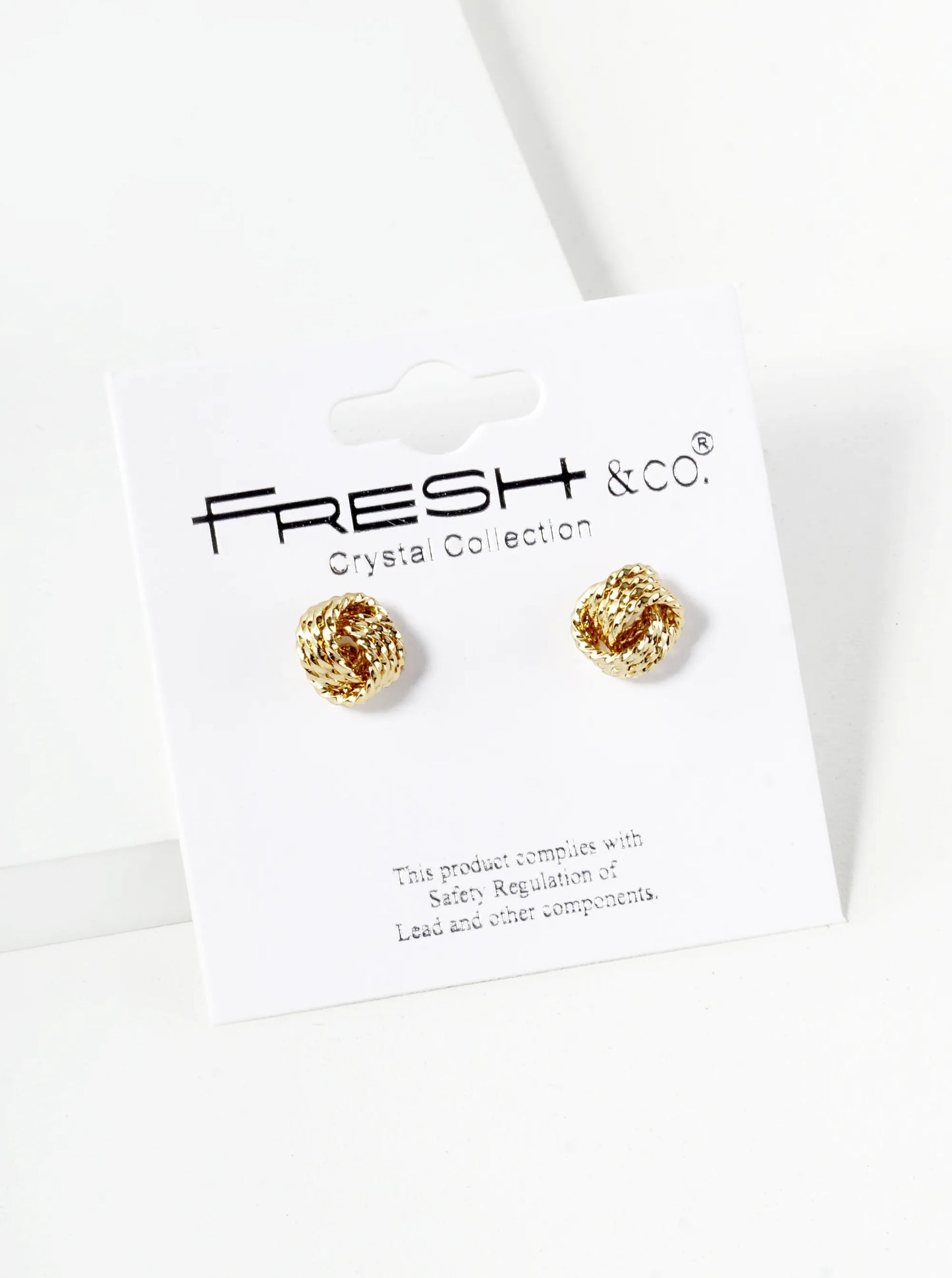 Textured Metal 8mm Love Knot Stud Earrings
