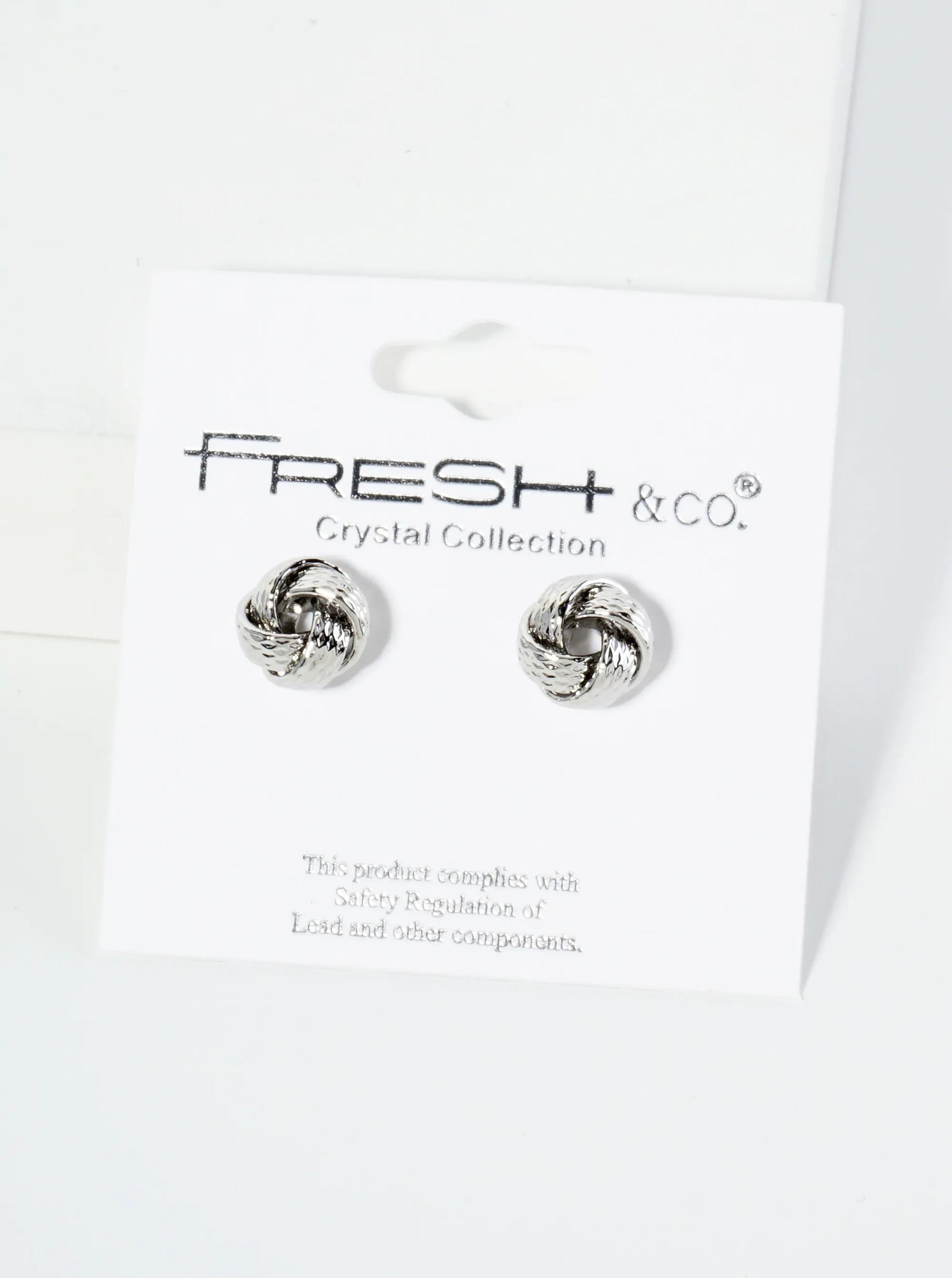 Textured Metal 9mm Love Knot Stud Earrings
