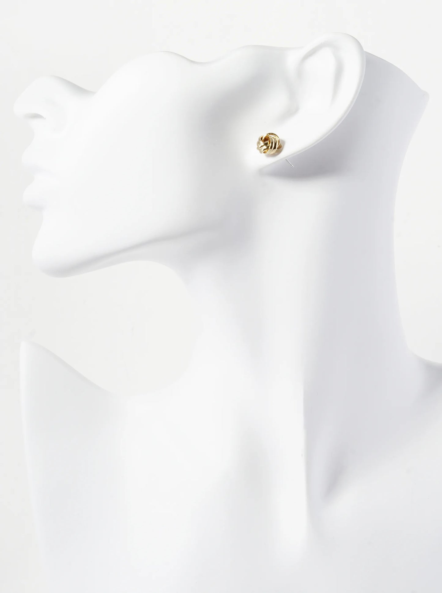 Textured Metal 9mm Love Knot Stud Earrings