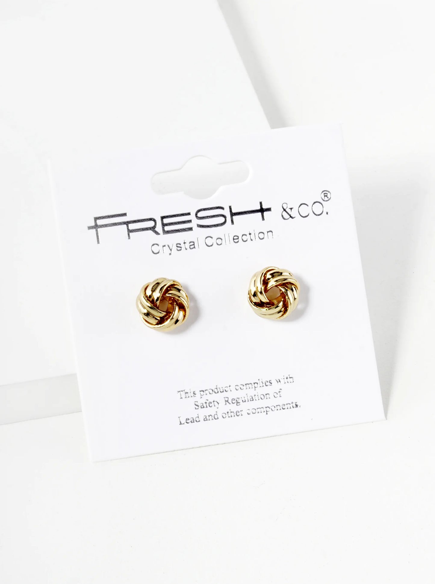 Textured Metal 9mm Love Knot Stud Earrings