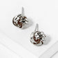 Textured Metal 9mm Love Knot Stud Earrings