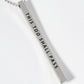 This Too Shall Pass Engraved Vertical Bar Pendant Inspirational Necklace