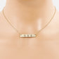 Three Cactus Engraved Horizontal Bar Pendant Necklace