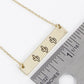Three Cactus Engraved Horizontal Bar Pendant Necklace