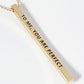 To Me You Are Perfect Engraved Vertical Bar Pendant Inspirational Necklace