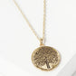 Tree Of Life Engraved Disc Pendant Necklace