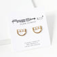 Triple 2mm Pearl Beaded Half Circle Geometric Stud Earrings