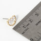 Triple 2mm Pearl Beaded Half Circle Geometric Stud Earrings