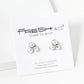 Triple 4mm Pearl Beaded 9mm Triangle Stud Earrings