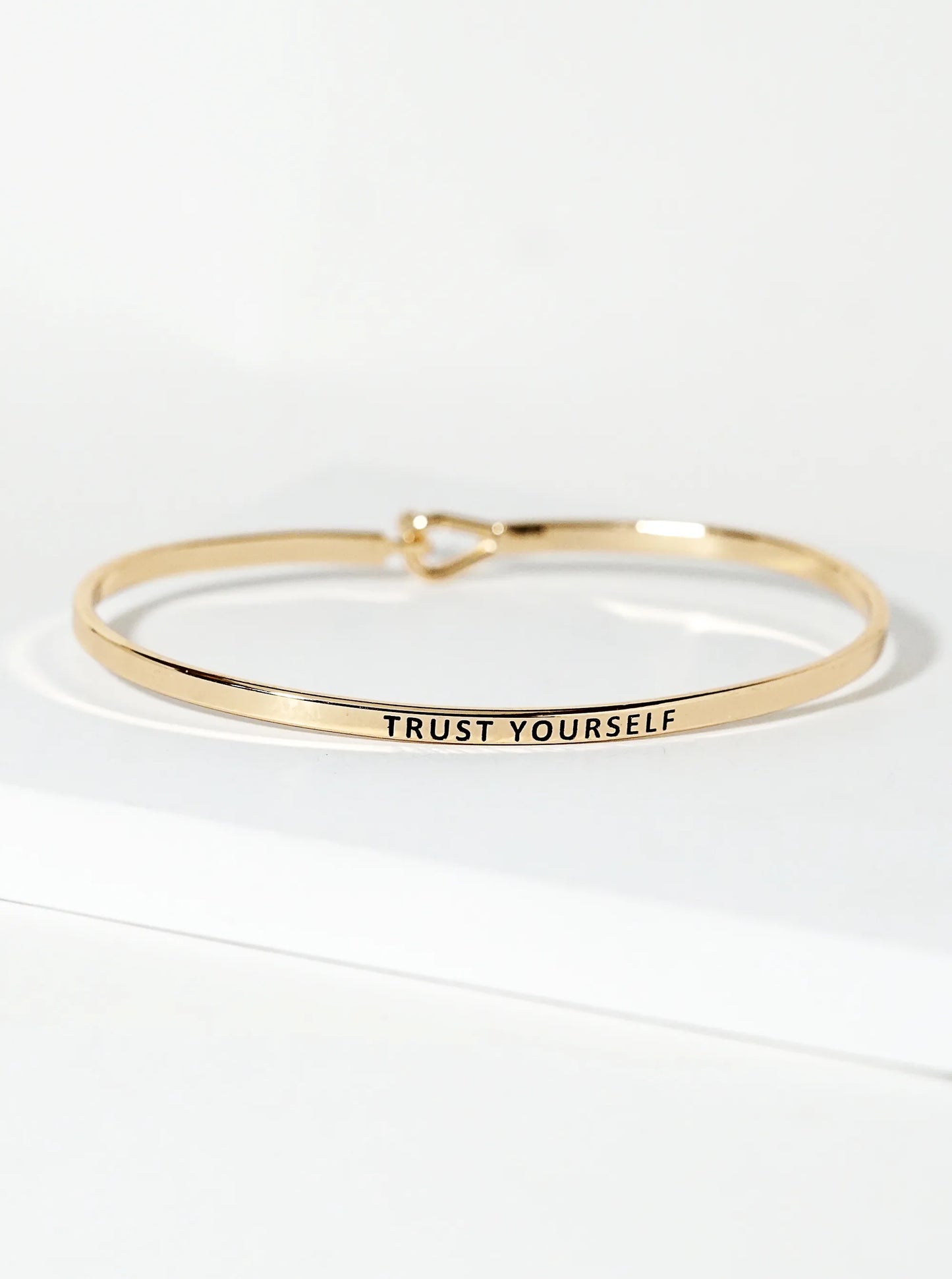 Trust Yourself Engraved Inspirational Bangle Bracelet