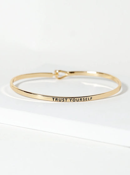 Trust Yourself Engraved Inspirational Bangle Bracelet