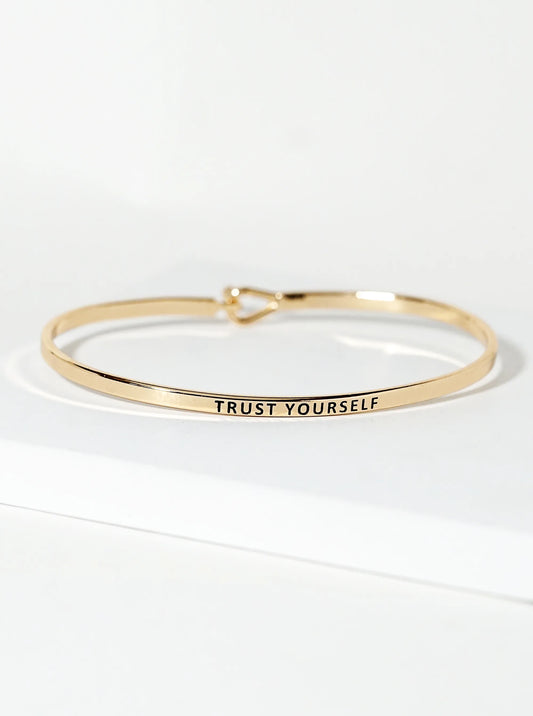 Trust Yourself Engraved Inspirational Bangle Bracelet
