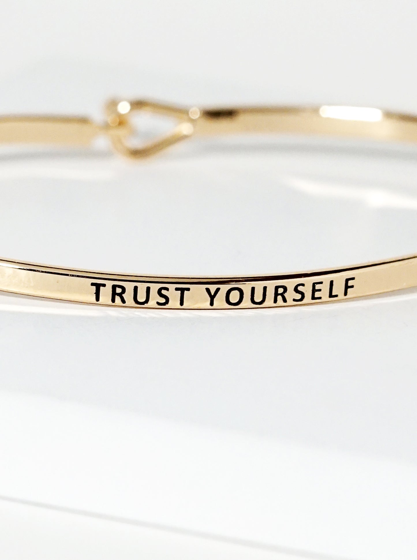 Trust Yourself Engraved Inspirational Bangle Bracelet