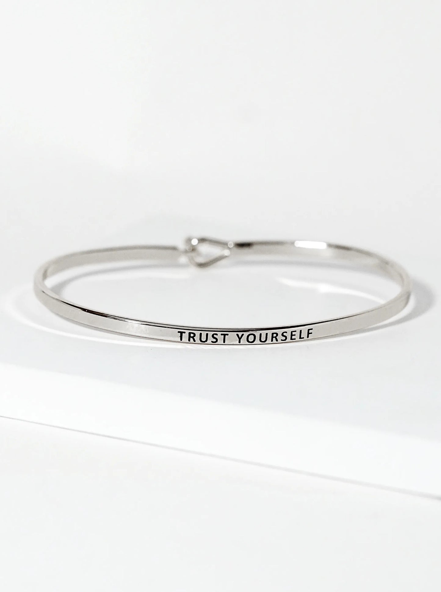 Trust Yourself Engraved Inspirational Bangle Bracelet