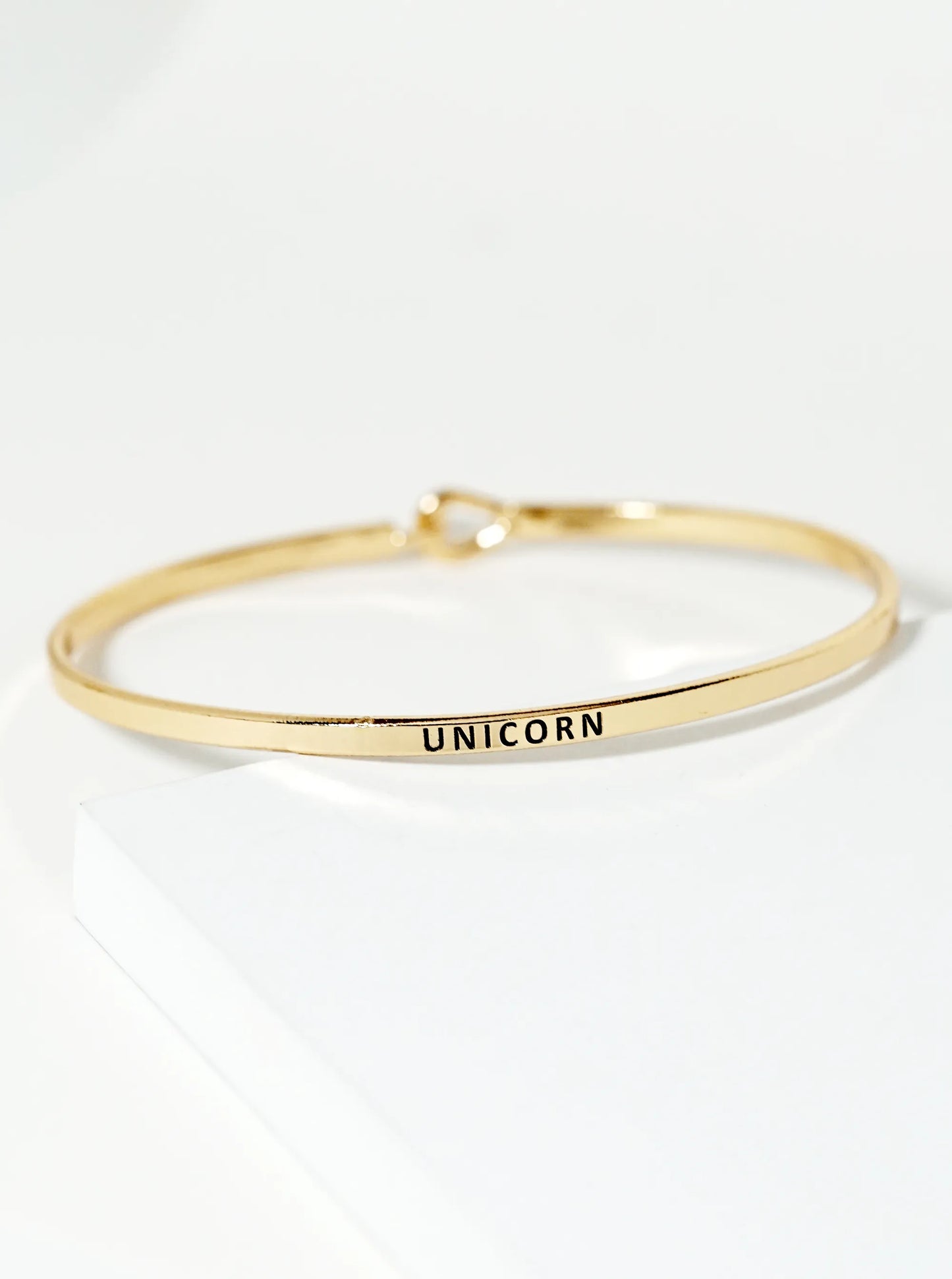 Unicorn Engraved Inspirational Bangle Bracelet