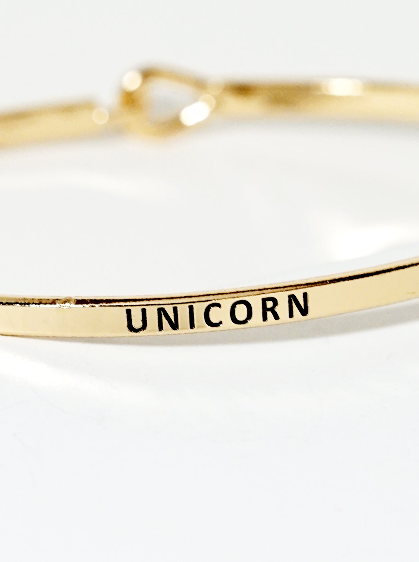 Unicorn Engraved Inspirational Bangle Bracelet