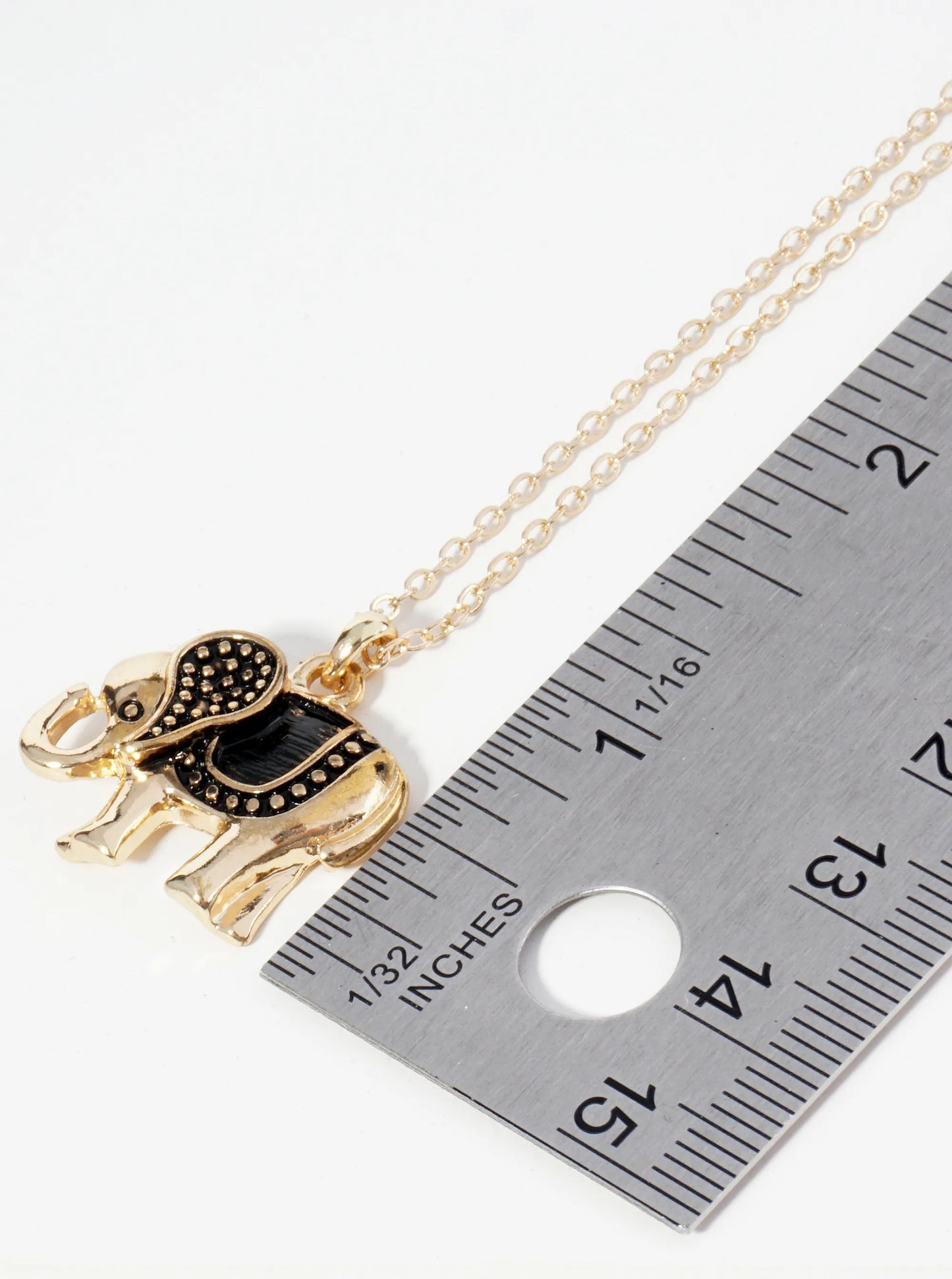 Vintage Metal Elephant Pendant Necklace