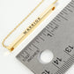 Warrior Engraved 18K Gold Dipped Horizontal Brass Bar Pendant Inspirational Necklace
