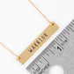 Warrior Engraved Horizontal Bar Pendant Necklace