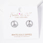 White Gold Dipped 10mm CZ Pave Peace Symbol Stud Earrings