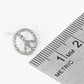 White Gold Dipped 10mm CZ Pave Peace Symbol Stud Earrings