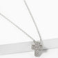 18K Gold Dipped 10mm Pave Cubic Zirconia Cross Pendant Necklace