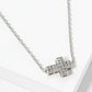 18K Gold Dipped 10mm Sideways Pave Cubic Zirconia Cross Pendant Necklace