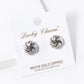 White Gold Dipped 11mm Textured Brass Love Knot Stud Earrings