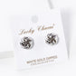 White Gold Dipped 12mm Brass Love Knot Stud Earrings