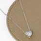 18K Gold Dipped 12mm CZ Stone Heart Pendant Necklace