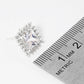 White Gold Dipped 15mm CZ Pave Rhombus Post Stud Earrings