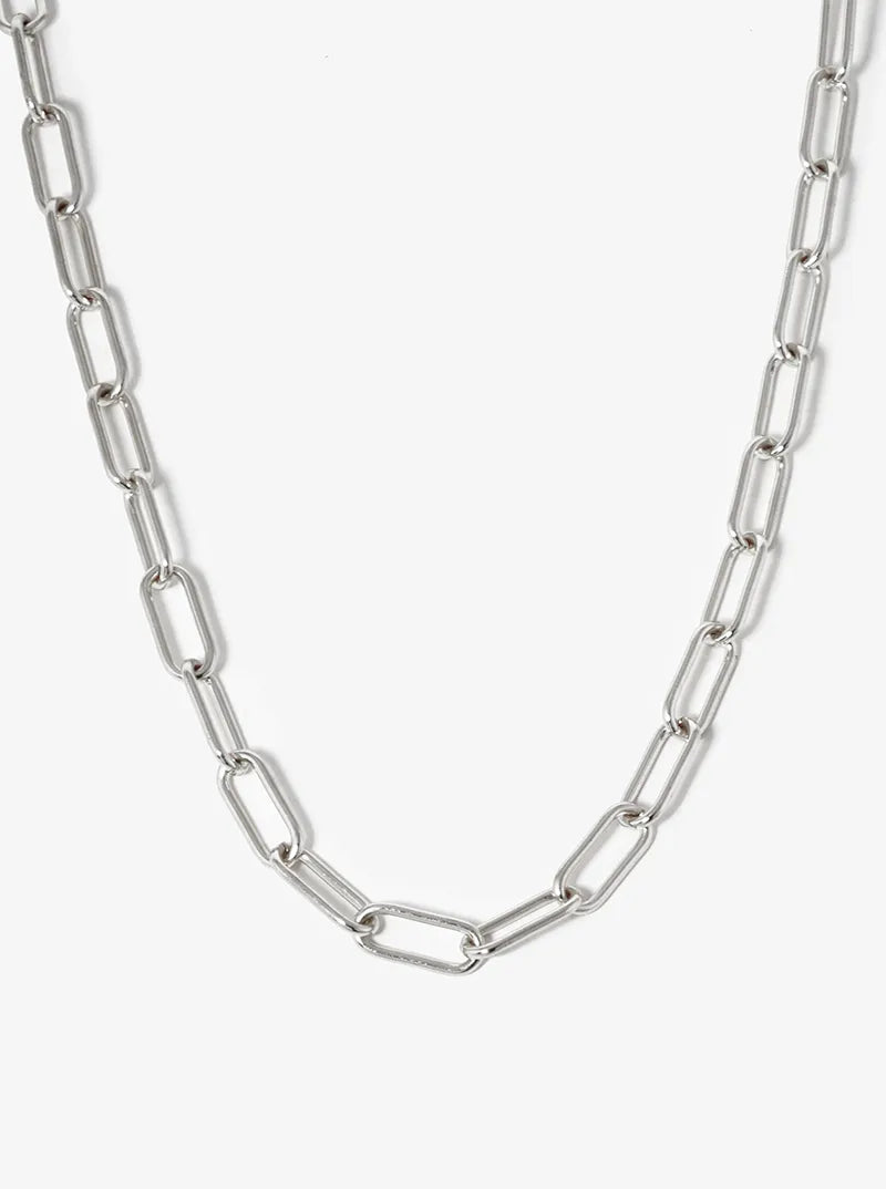 White Gold Dipped 20mm Link Chain Necklace