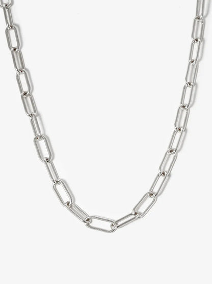 White Gold Dipped 20mm Link Chain Necklace