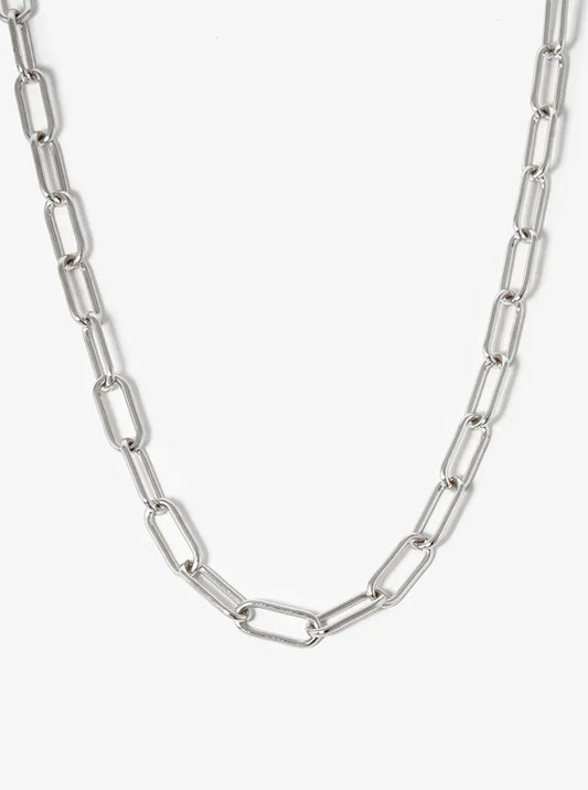 White Gold Dipped 20mm Link Chain Necklace