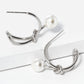 18k Gold Dipped 20mm Love Knot Open Hoop Earrings With Pearl