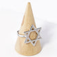 18K Gold Dipped 21mm Star Of David Adjustable Ring