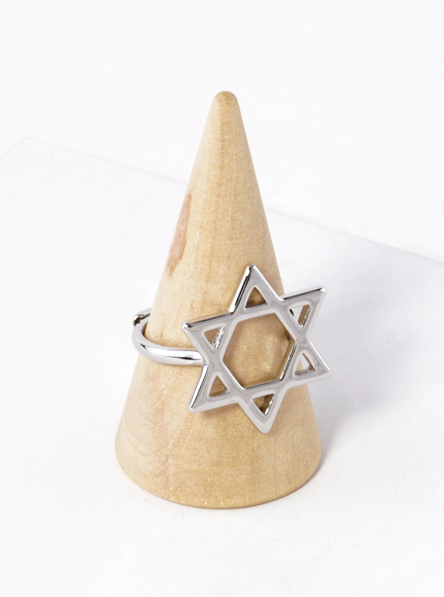 18K Gold Dipped 21mm Star Of David Adjustable Ring