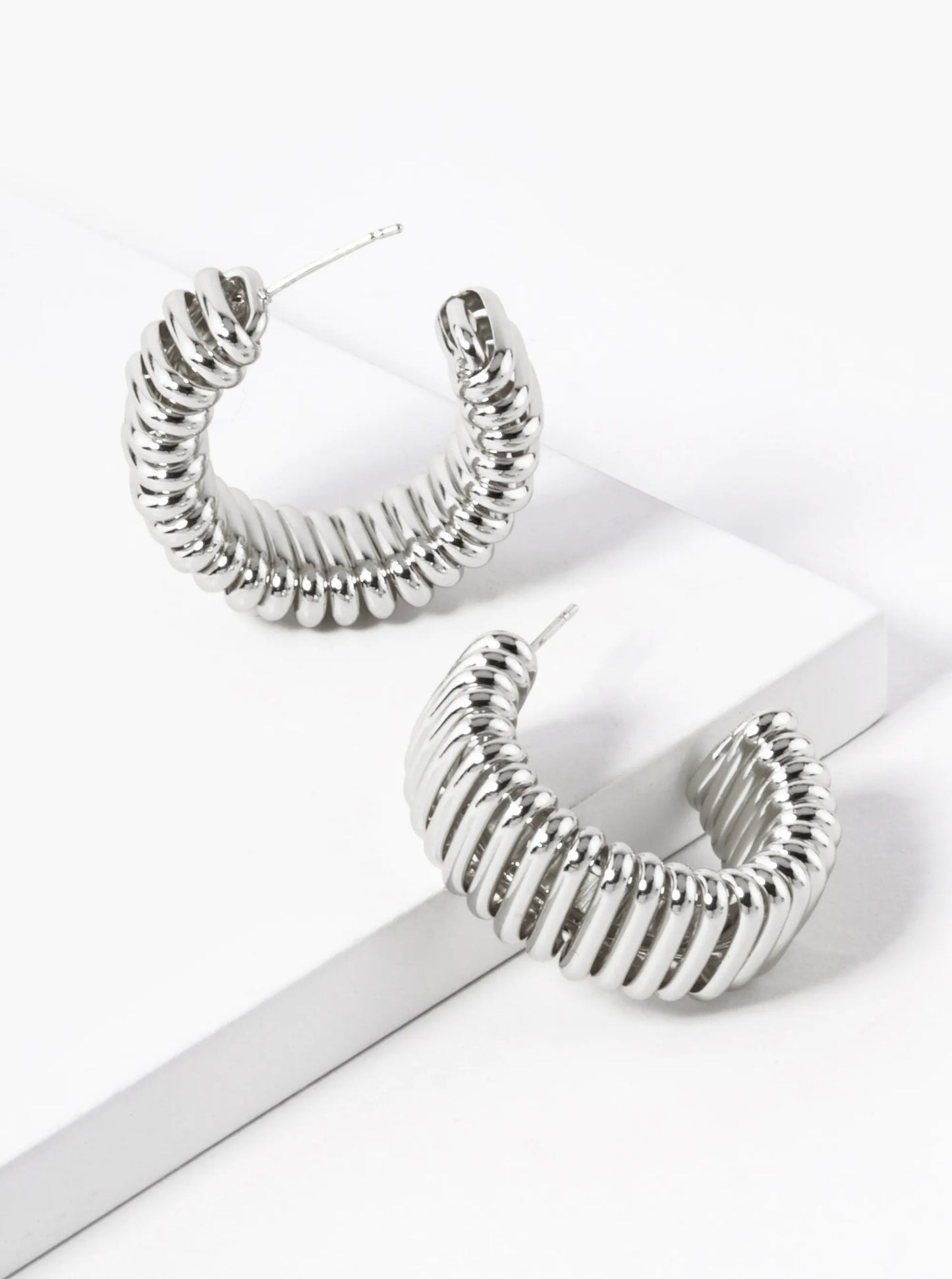 White Gold Dipped 30mm Bold Hoop Earrings