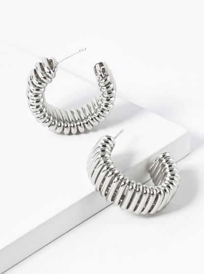 White Gold Dipped 30mm Bold Hoop Earrings