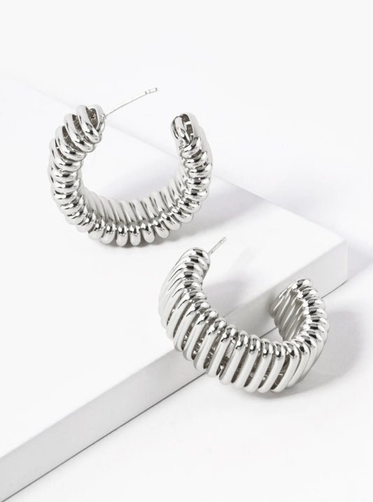 White Gold Dipped 30mm Bold Hoop Earrings