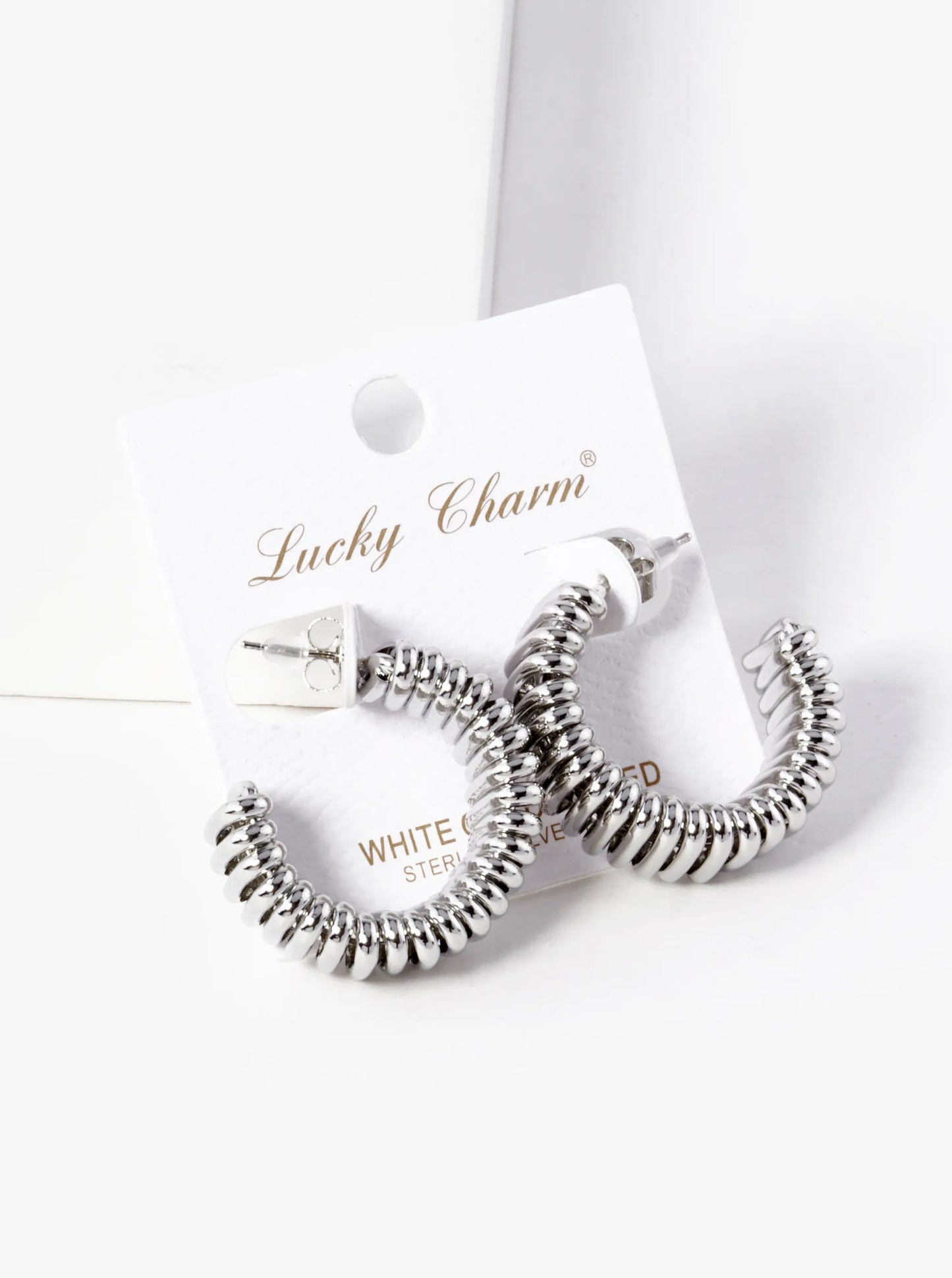 White Gold Dipped 30mm Bold Hoop Earrings