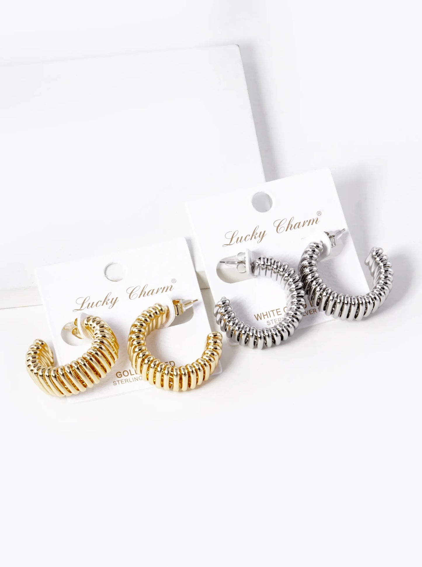 White Gold Dipped 30mm Bold Hoop Earrings