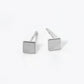 18K Gold Dipped 4mm Flat Square Stud Earrings